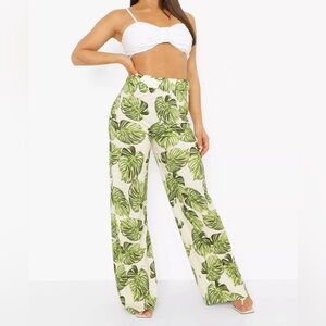 Boohoo Palm Print Pants